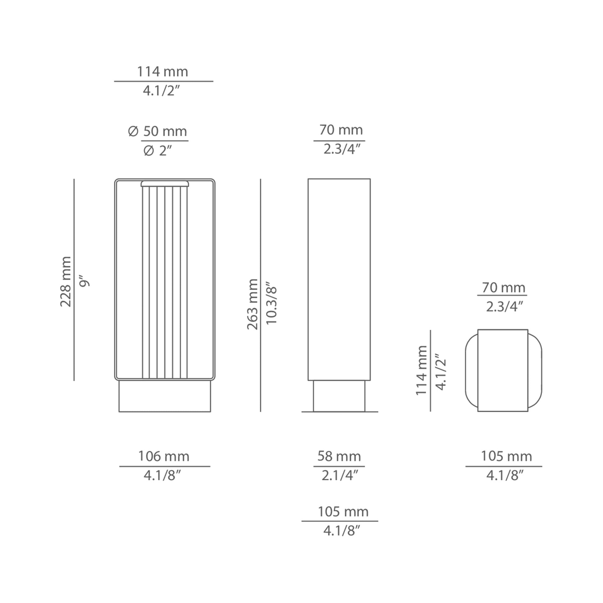 Frame Outdoor LED Path Light - line drawing.