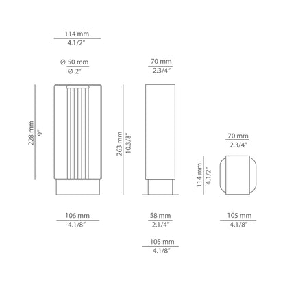 Frame Outdoor LED Path Light - line drawing.