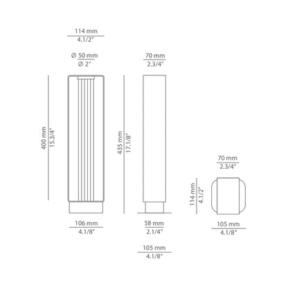 Frame Outdoor LED Path Light - line drawing.