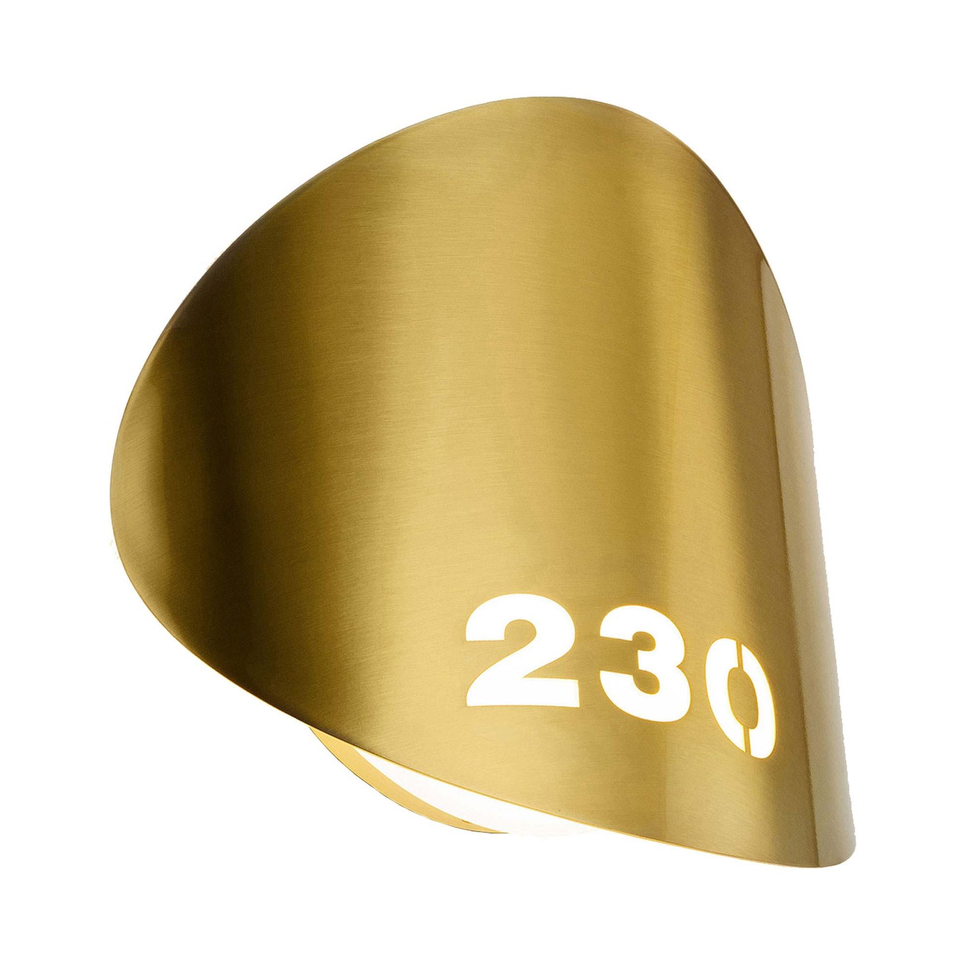 Lune LED Wall Light in Satin Gold.