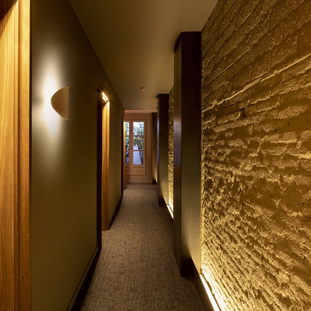 Lune LED Wall Light in hallway.