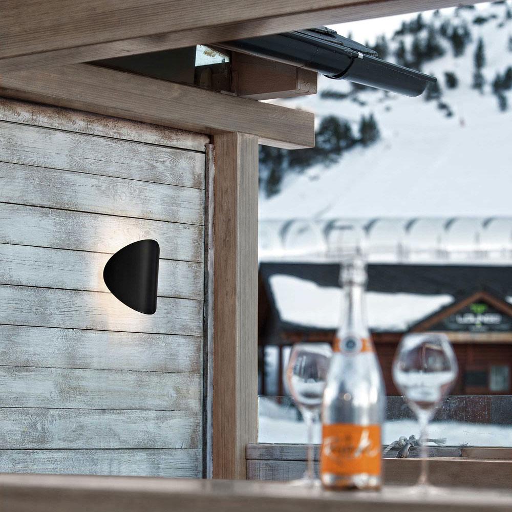 Lune Outdoor LED Wall Light in Outside Area.