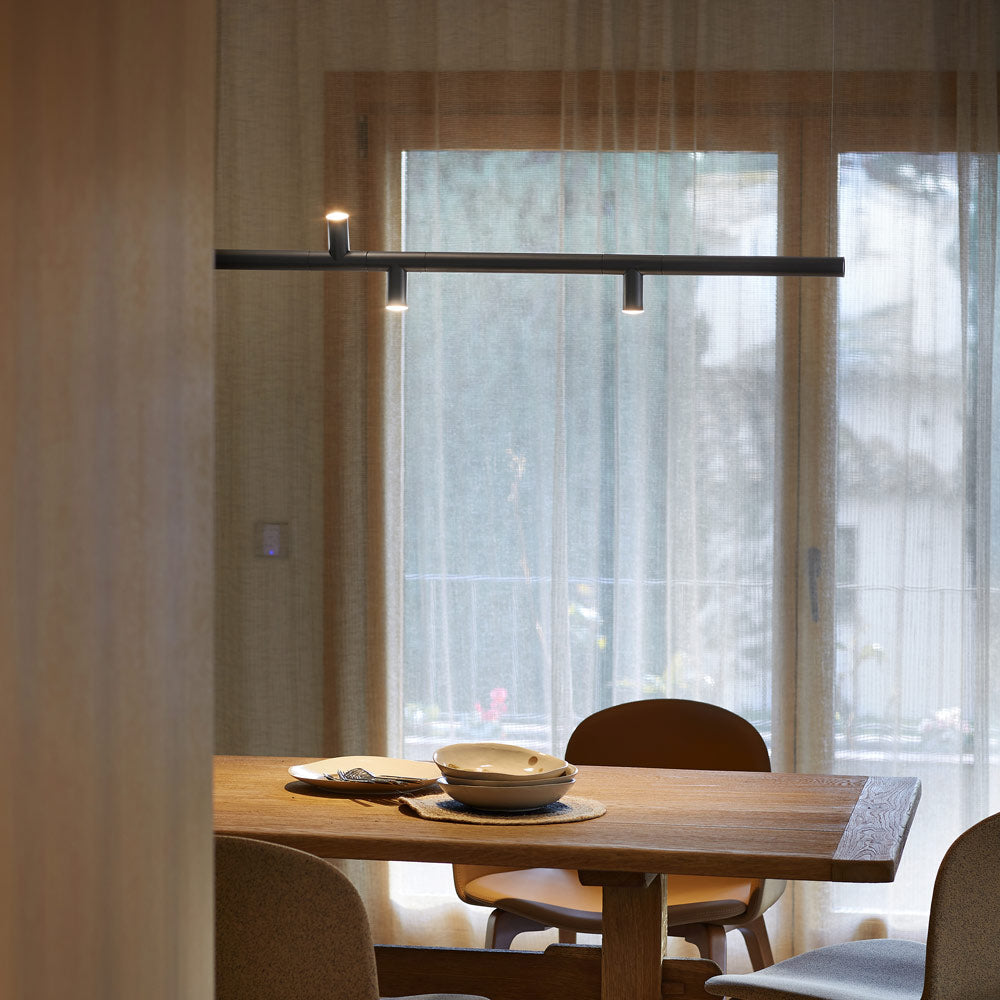 Morse LED Pendant Light in dining room.