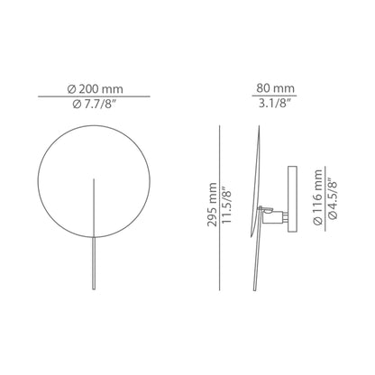 Obs LED Wall Light - line drawing.