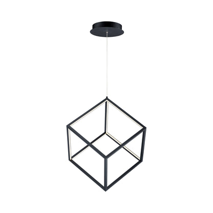 4 Square LED Pendant Light in Black.