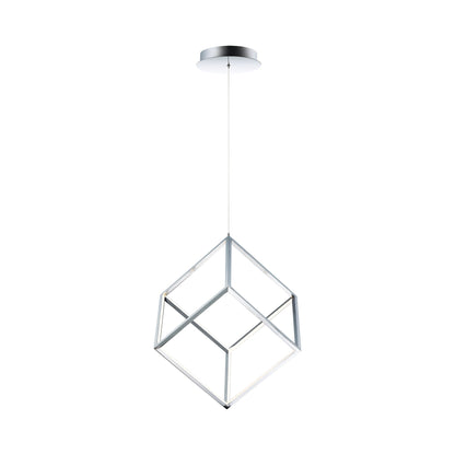4 Square LED Pendant Light in Polished Chrome.