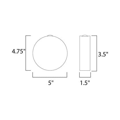 Alumilux Glint Outdoor LED Wall Light - line drawing.
