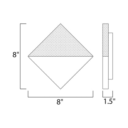 Alumilux Glow Outdoor LED Wall Light - line drawing.