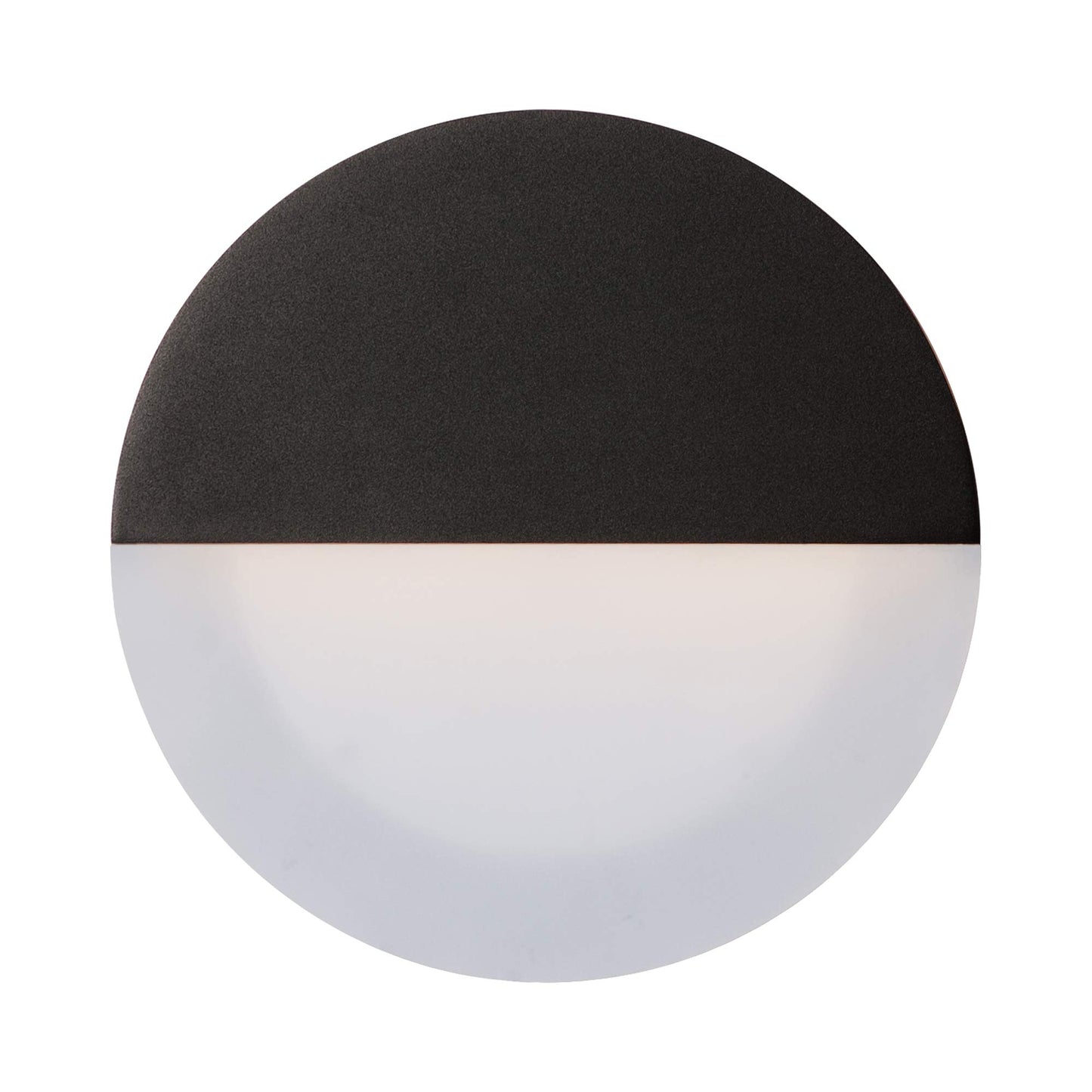 Alumilux Glow Round Outdoor LED Wall Light in Black.