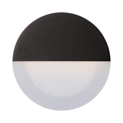 Alumilux Glow Round Outdoor LED Wall Light in Black.