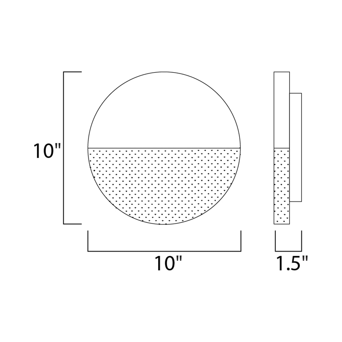 Alumilux Glow Round Outdoor LED Wall Light - line drawing.