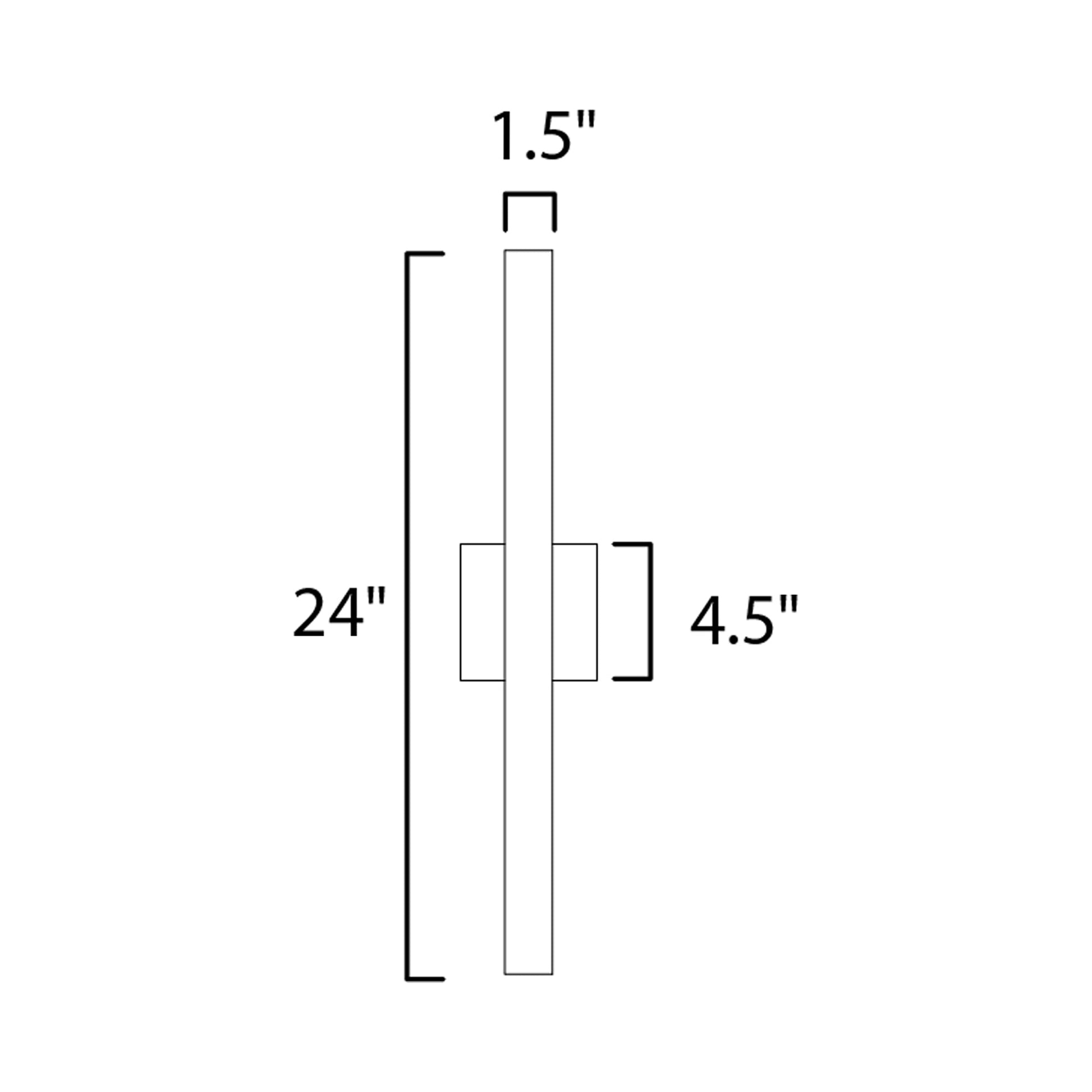 Alumilux Line Outdoor LED Wall Light- line drawing.
