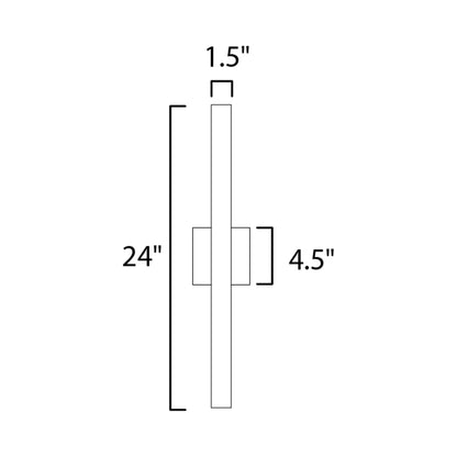 Alumilux Line Outdoor LED Wall Light- line drawing.