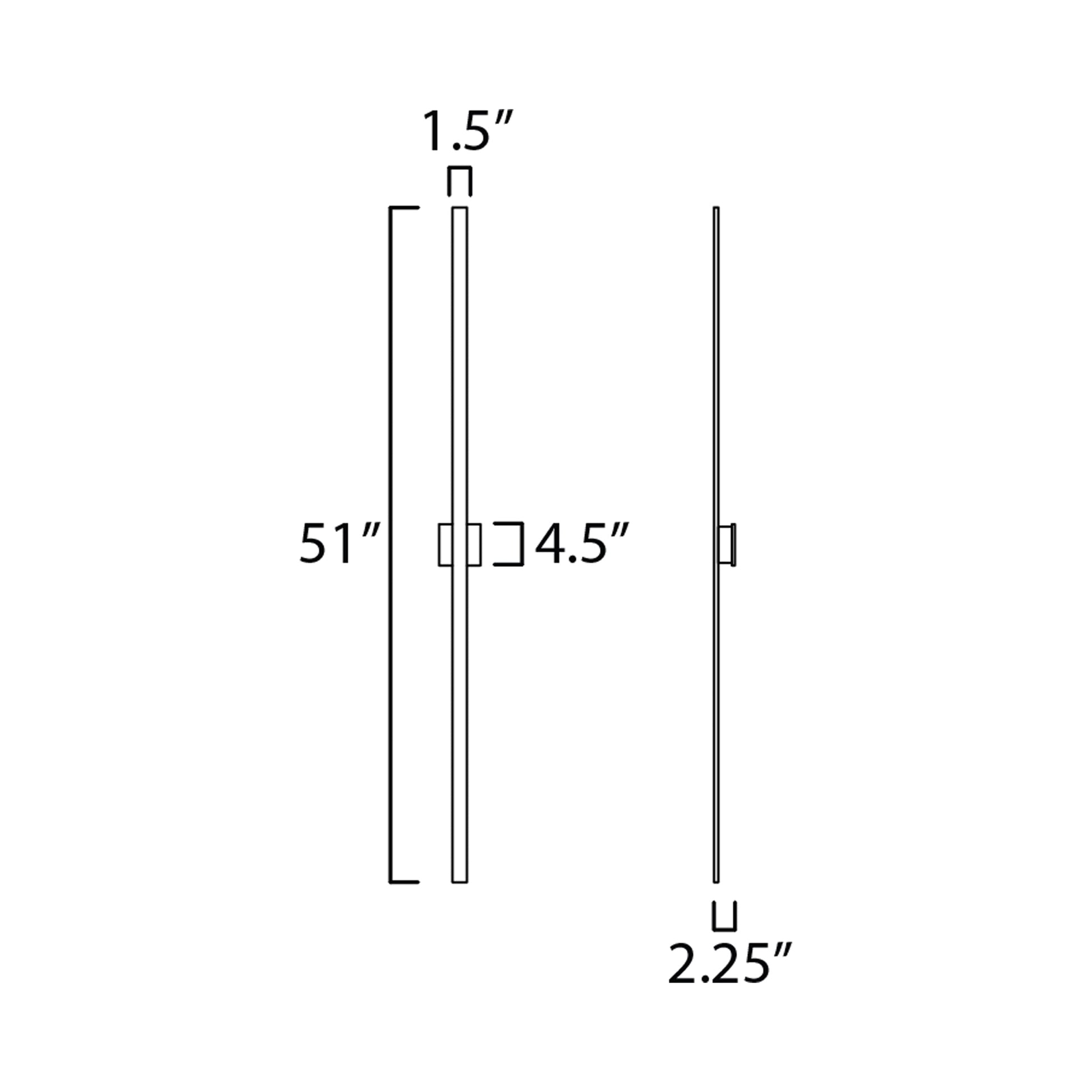 Alumilux Line Outdoor LED Wall Light- line drawing.