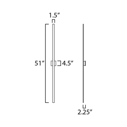 Alumilux Line Outdoor LED Wall Light- line drawing.