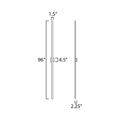 Alumilux Line Outdoor LED Wall Light- line drawing.