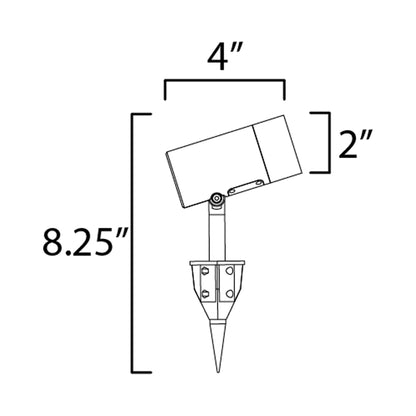 Alumilux Outdoor LED Spot Light - line drawing.