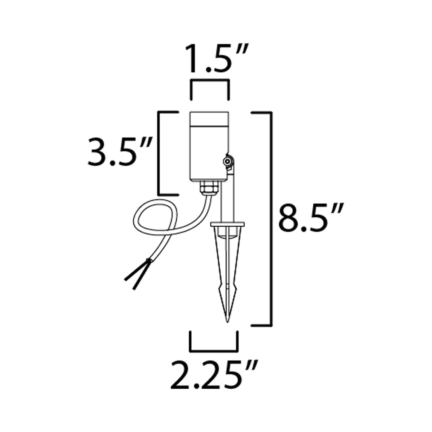 Alumilux Outdoor LED Spot Light - line drawing.