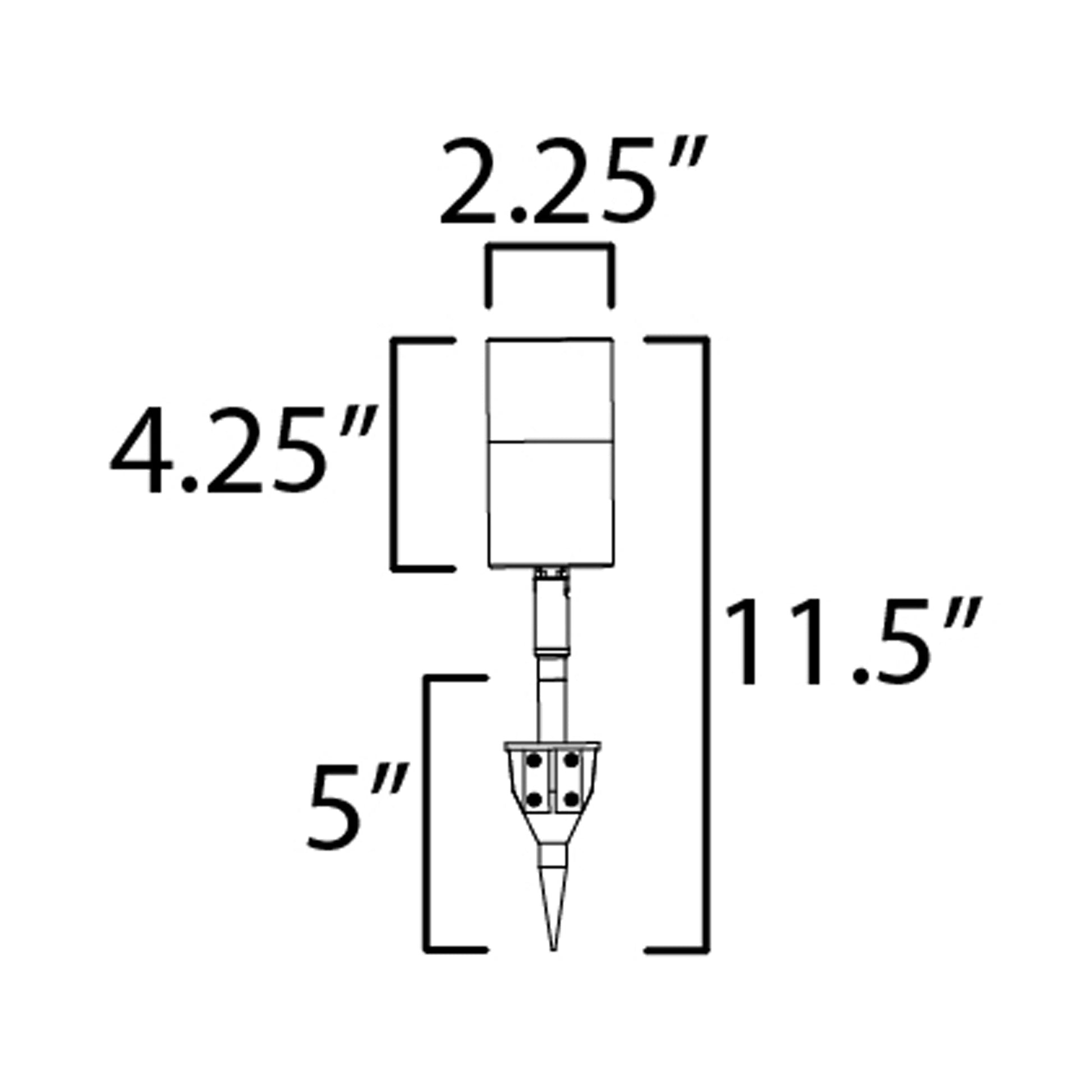 Alumilux Outdoor Spot Light - line drawing.