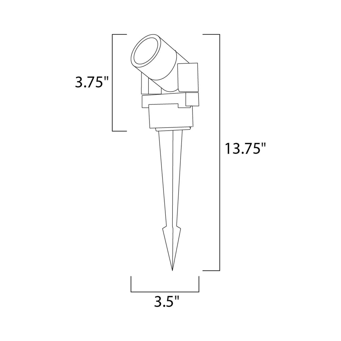 Alumilux Outdoor Spot Light - line drawing.
