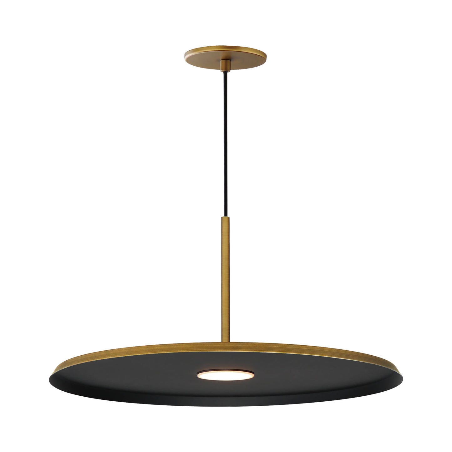 Berliner LED Pendant Light in Antique Brass (19.75-Inch).
