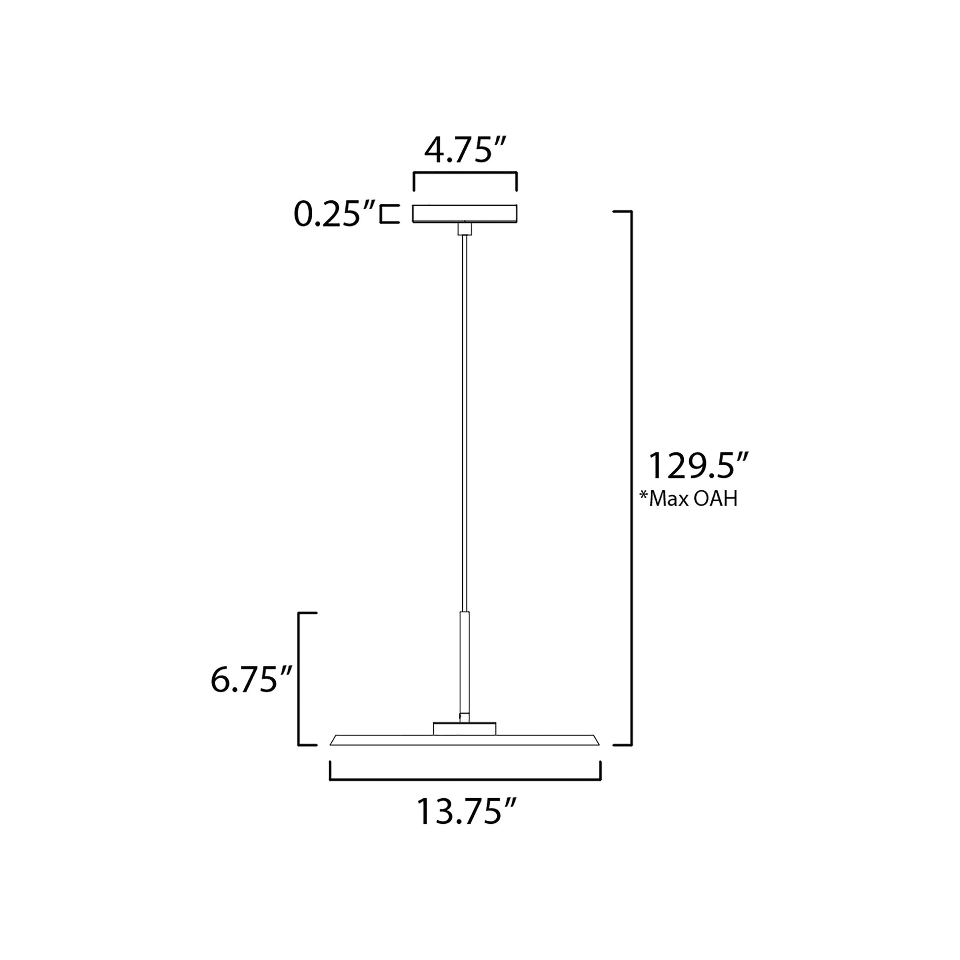 Berliner LED Pendant Light - line drawing.