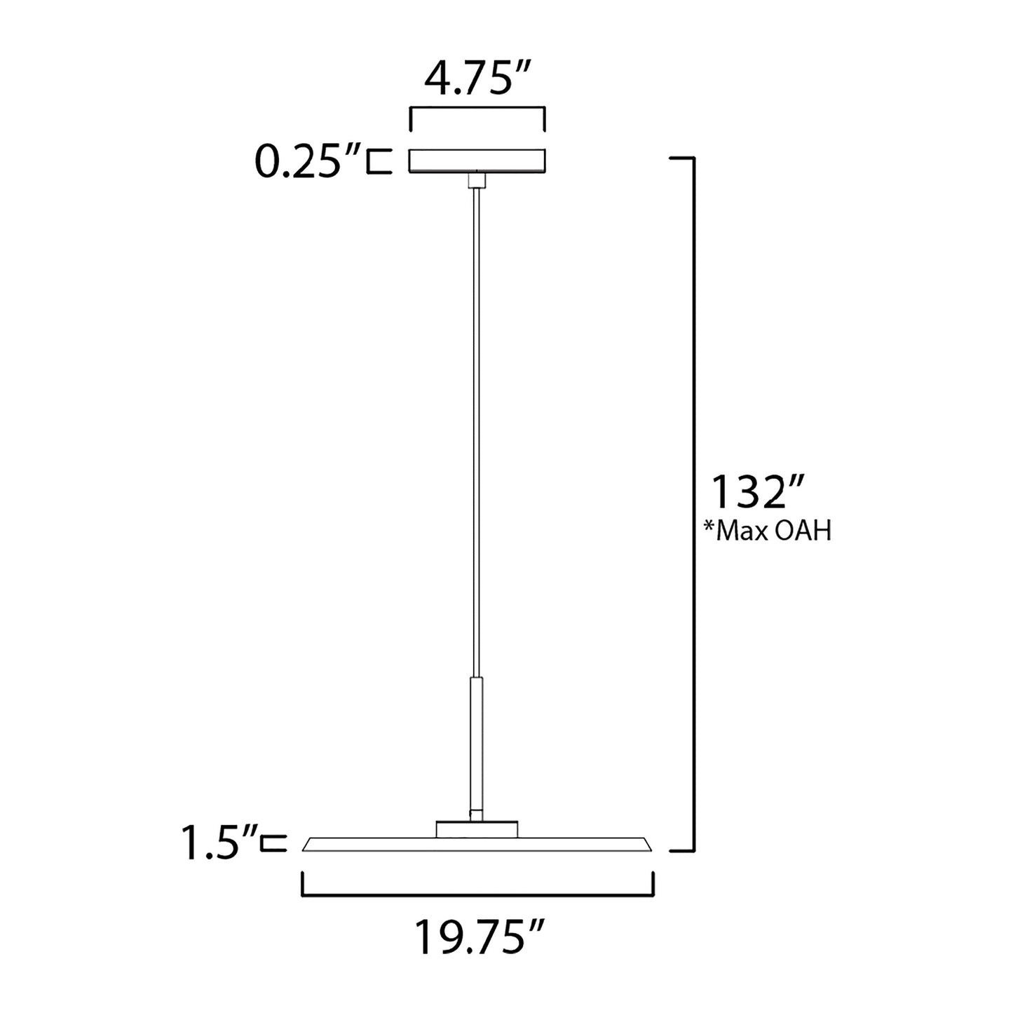 Berliner LED Pendant Light - line drawing.