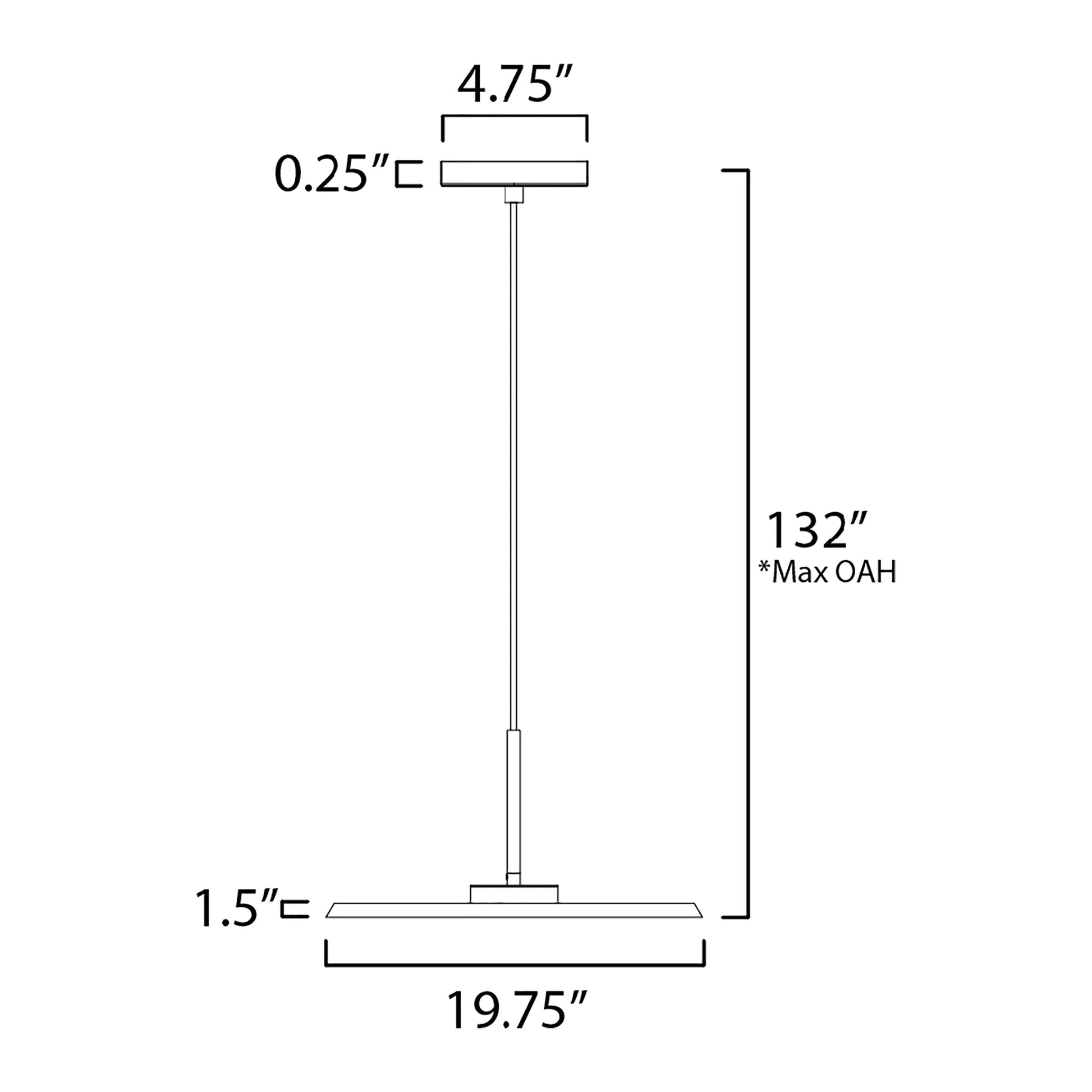 Berliner LED Pendant Light - line drawing.