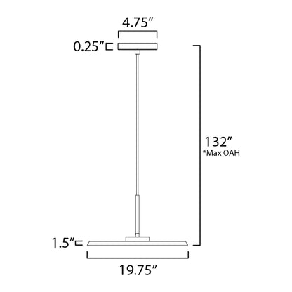 Berliner LED Pendant Light - line drawing.
