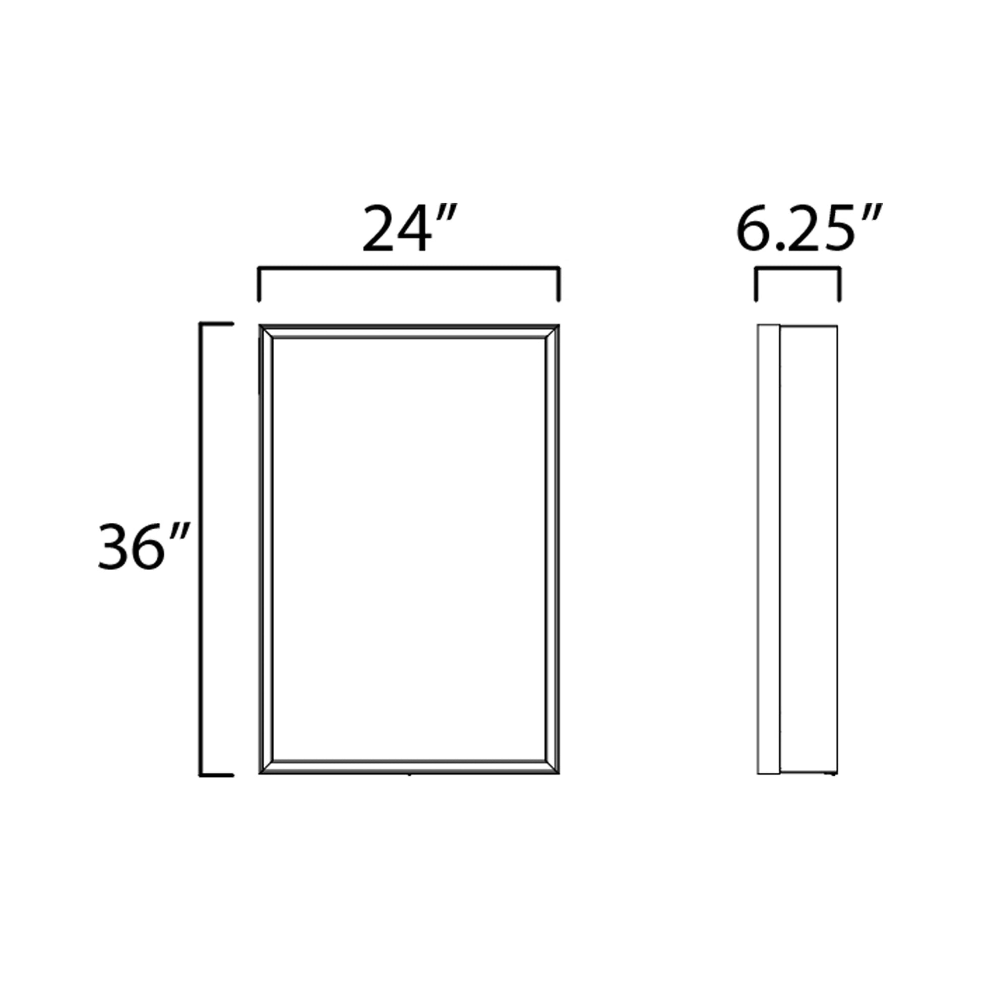 Bevel Cabinet LED Wall Mirror - line drawing.