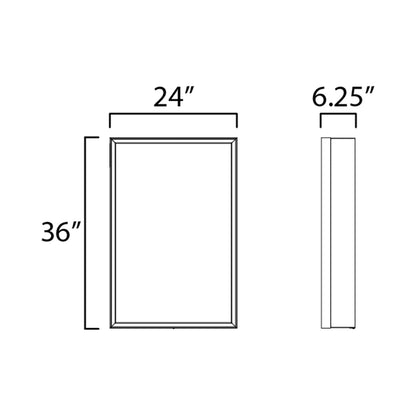 Bevel Cabinet LED Wall Mirror - line drawing.