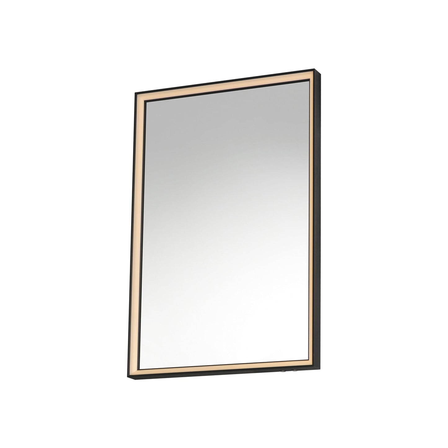 Bevel LED Wall Mirror in Brushed Black (24-Inch).