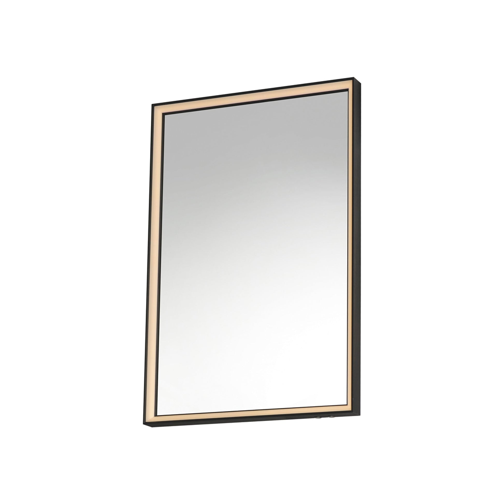 Bevel LED Wall Mirror in Brushed Black (24-Inch).