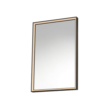 Bevel LED Wall Mirror in Brushed Black (24-Inch).