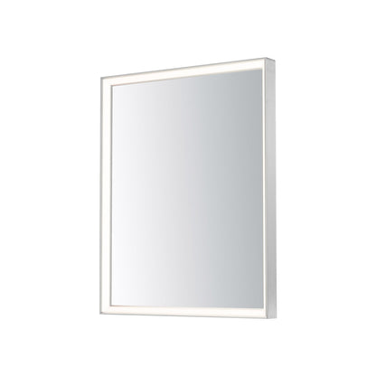 Bevel LED Wall Mirror in Satin Nickel (24-Inch).