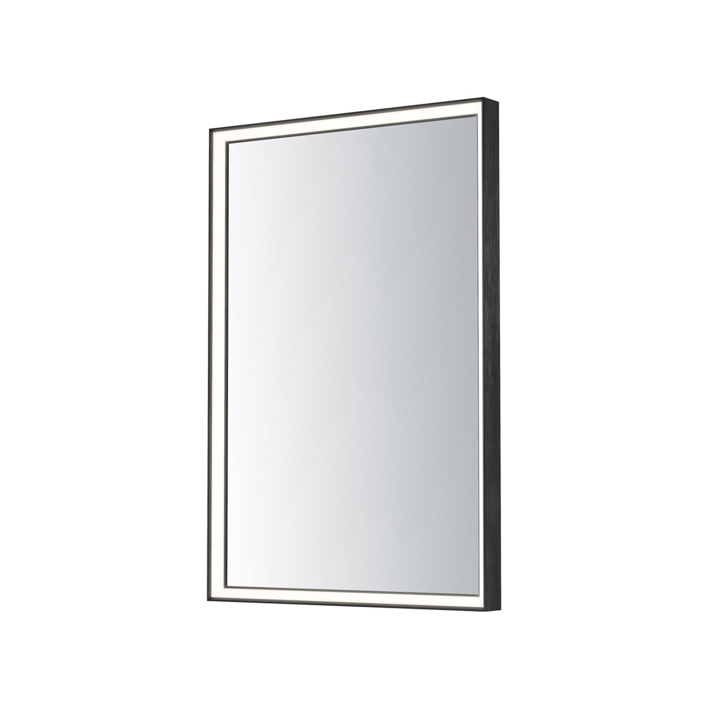 Bevel LED Wall Mirror in Brushed Black (30-Inch).