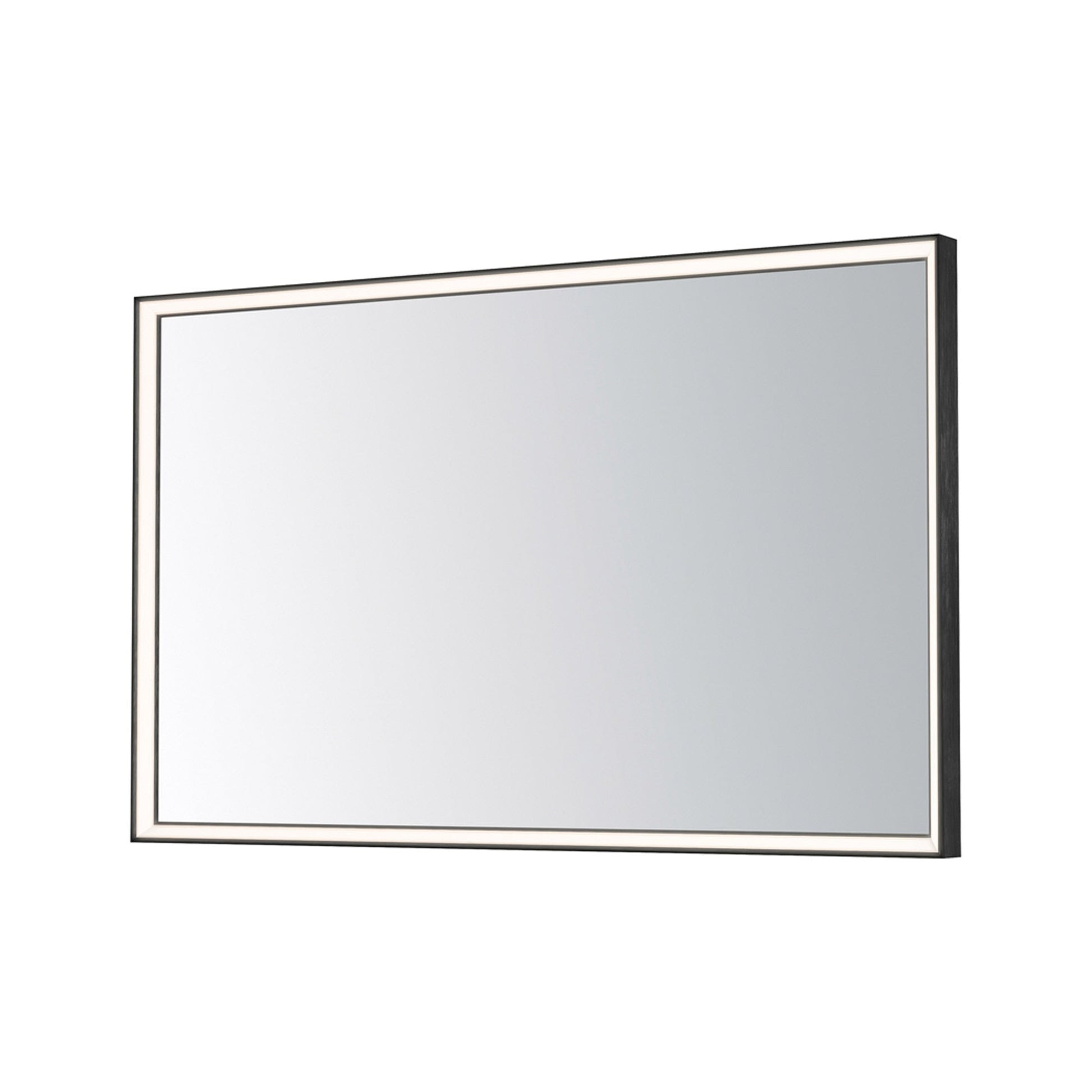 Bevel LED Wall Mirror in Brushed Black (48-Inch).