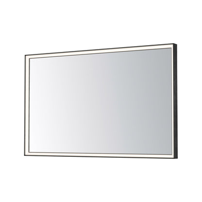 Bevel LED Wall Mirror in Brushed Black (48-Inch).