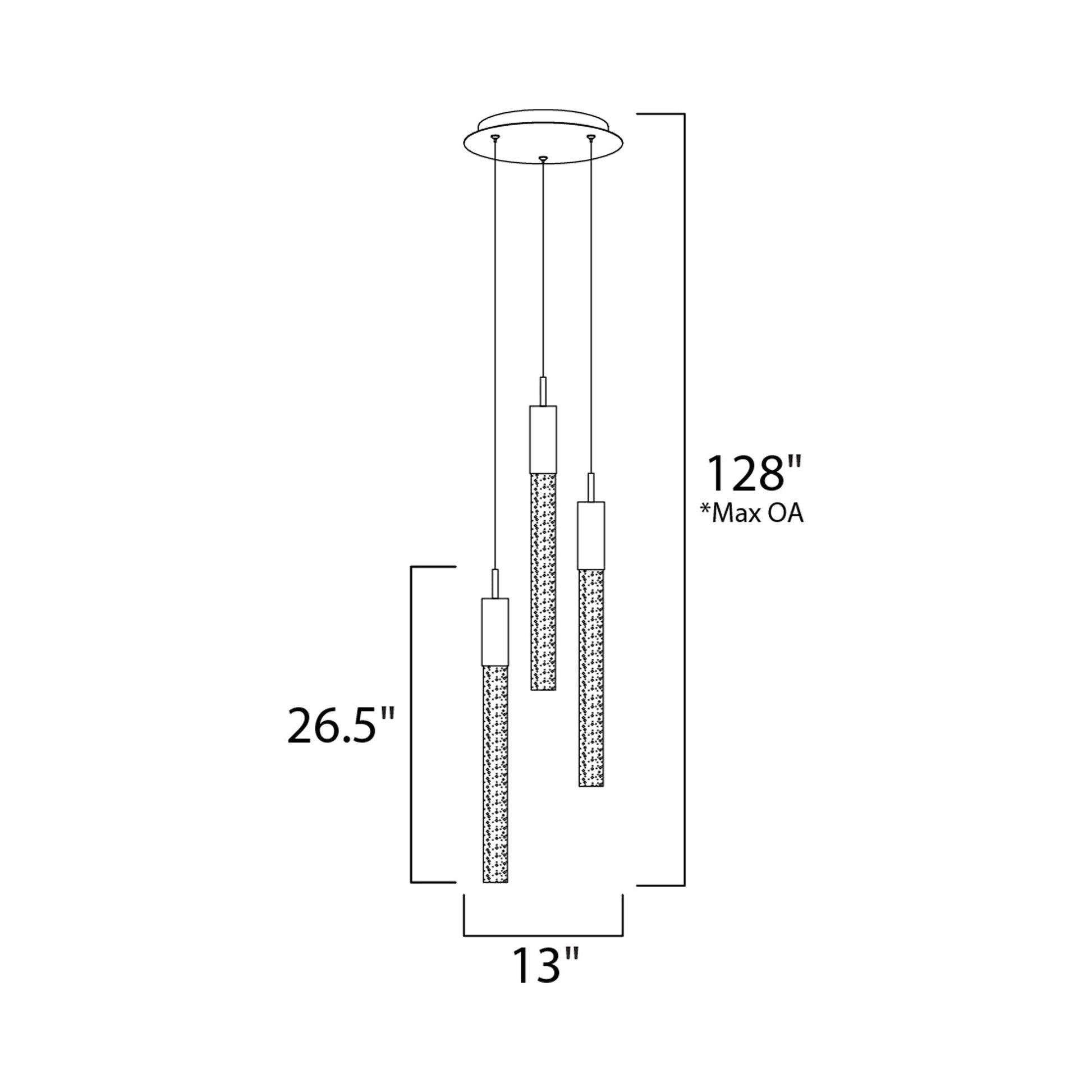 Big Fizz LED Multi Light Pendant Light - line drawing.