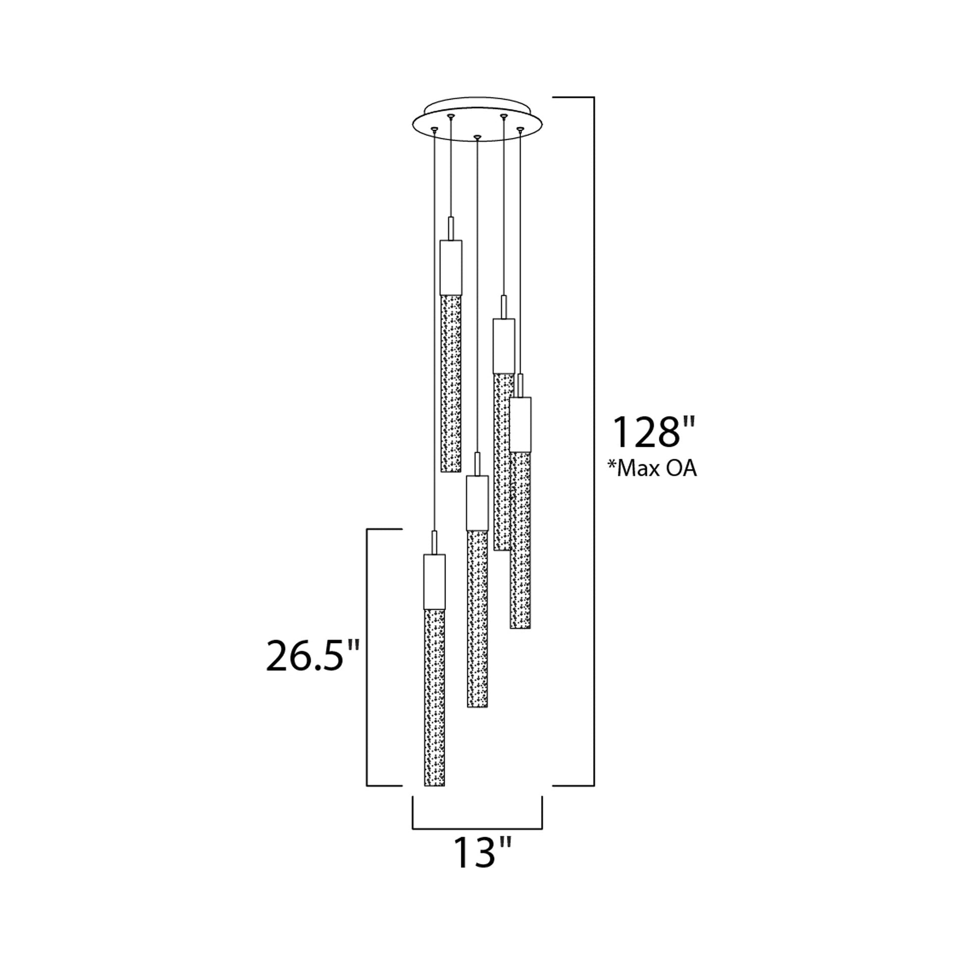 Big Fizz LED Multi Light Pendant Light - line drawing.