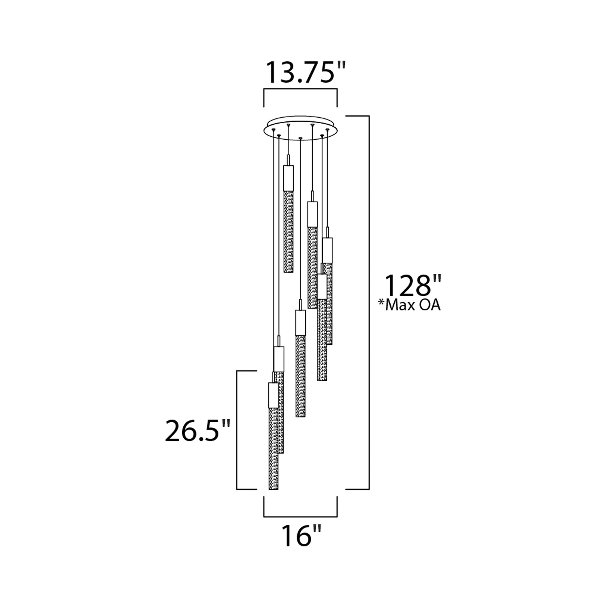 Big Fizz LED Multi Light Pendant Light - line drawing.