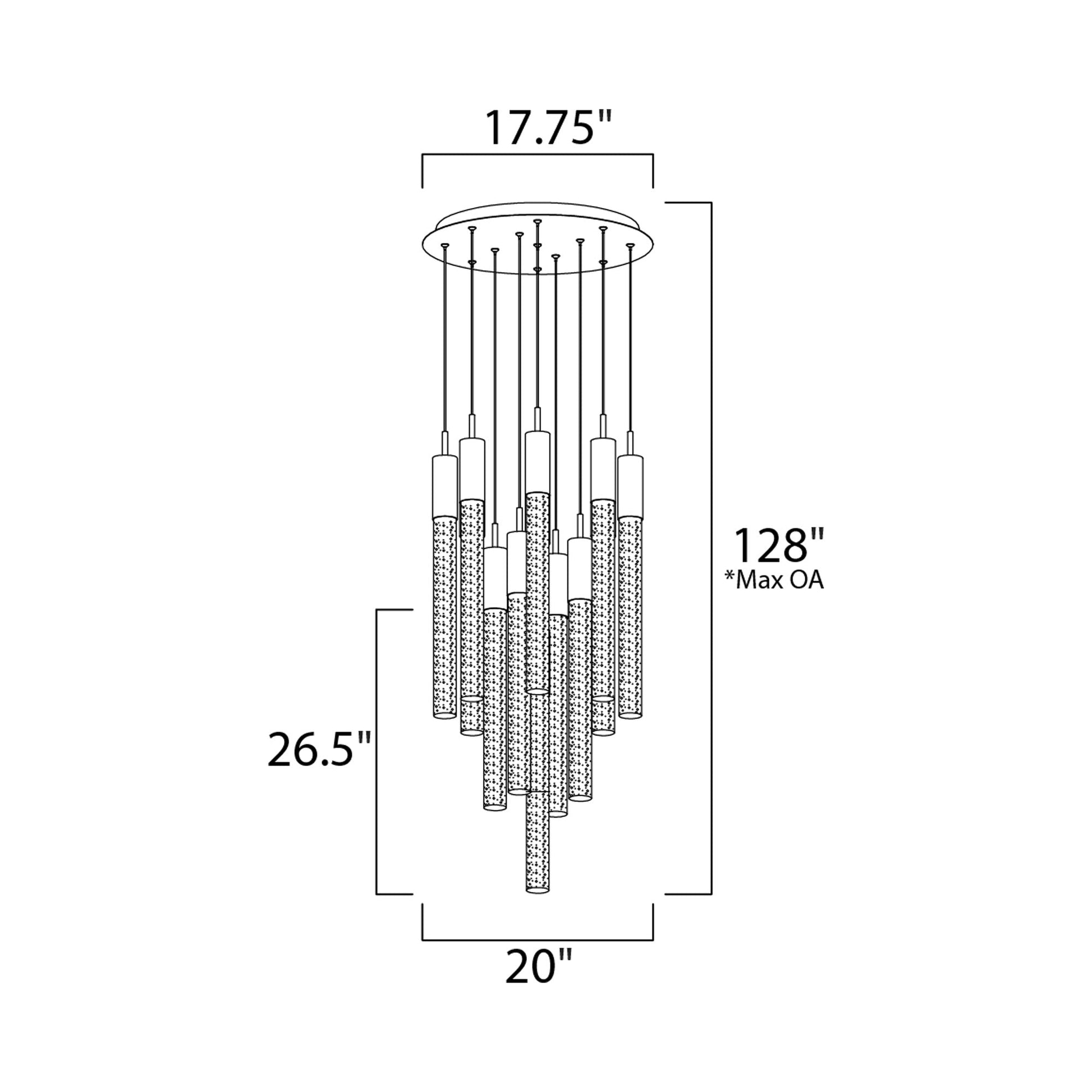 Big Fizz LED Multi Light Pendant Light - line drawing.