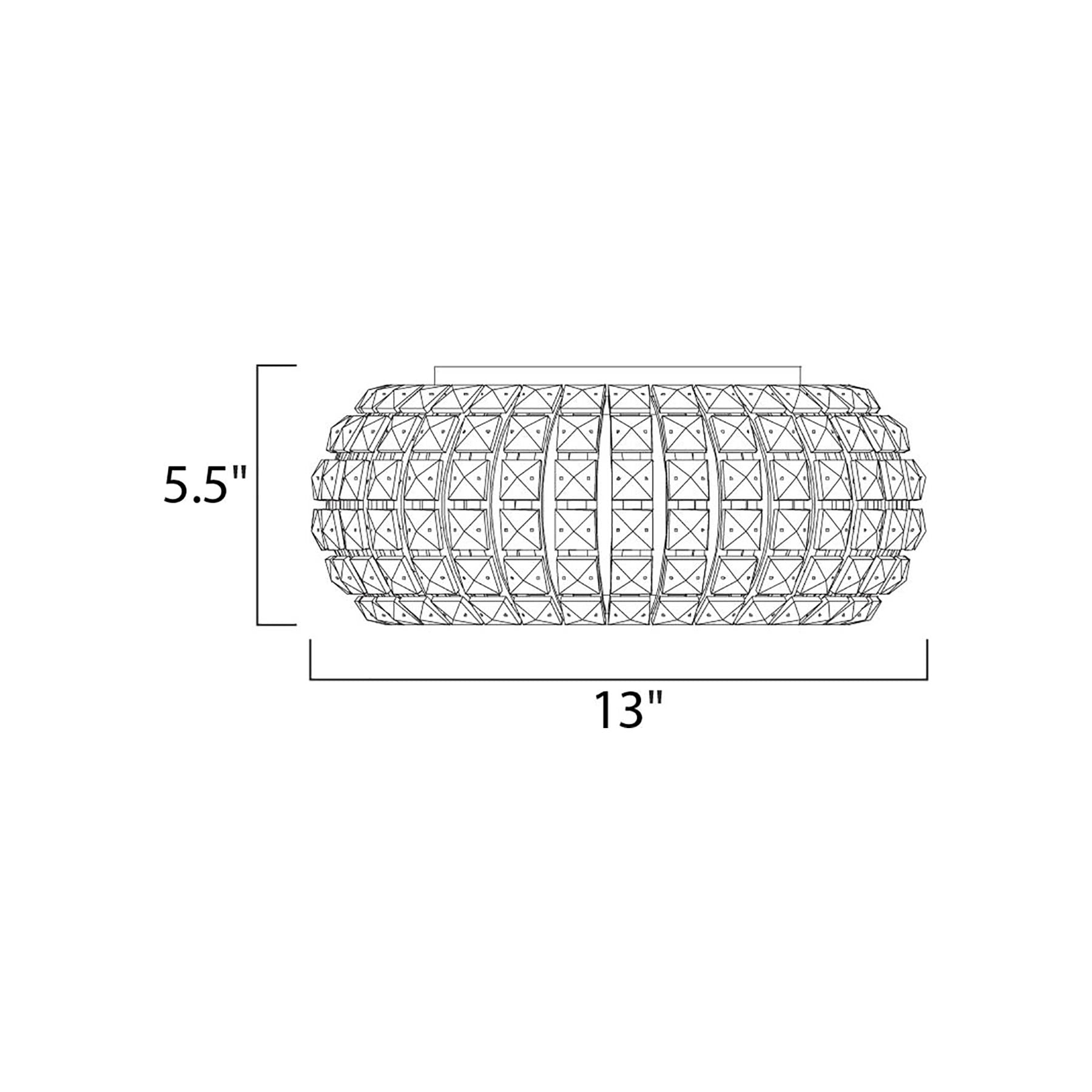 Bijou Flush Mount Ceiling Light - line drawing.