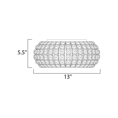 Bijou Flush Mount Ceiling Light - line drawing.