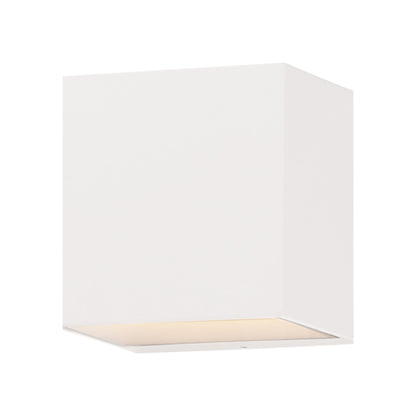 Blok Cube Outdoor LED Wall Light in White (4.75-Inch).