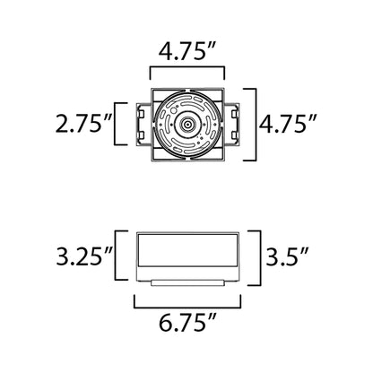 Blok Outdoor LED Wall Light - line drawing.