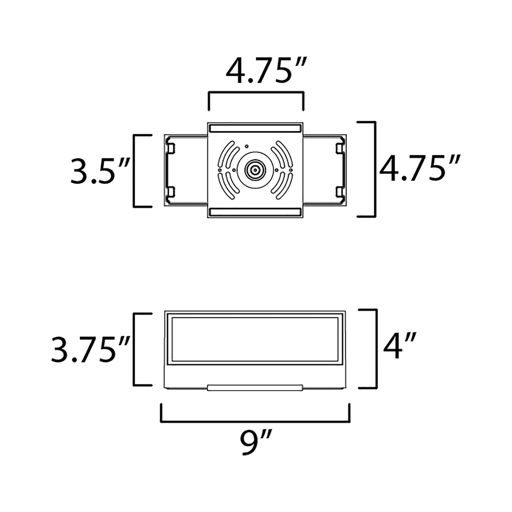 Blok Outdoor LED Wall Light - line drawing.