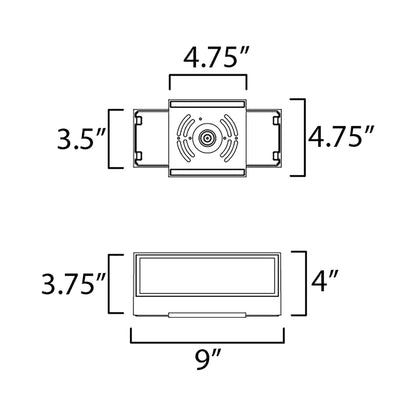 Blok Outdoor LED Wall Light - line drawing.