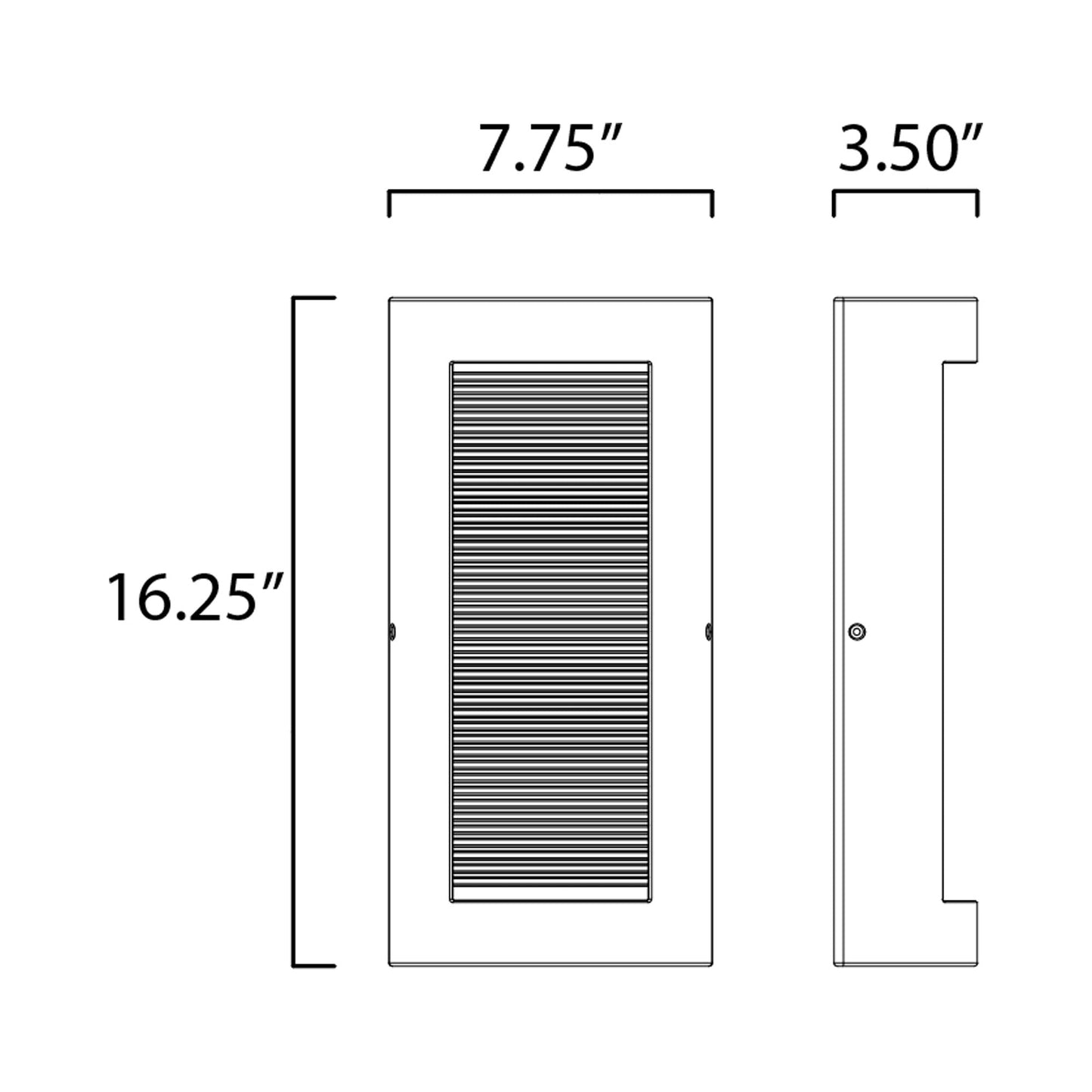 Boardwalk Outdoor LED Wall Light - line drawing.