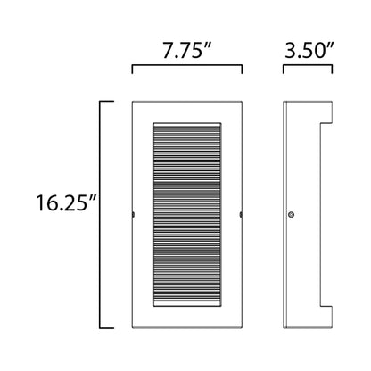Boardwalk Outdoor LED Wall Light - line drawing.